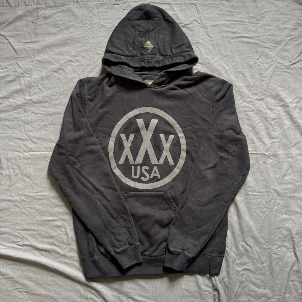 10.Deep Black Graphic Hoodie
